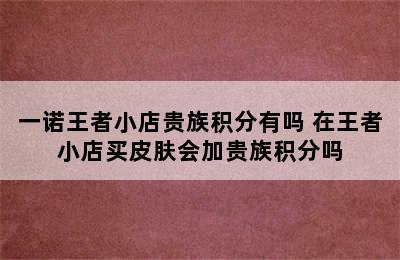 一诺王者小店贵族积分有吗 在王者小店买皮肤会加贵族积分吗